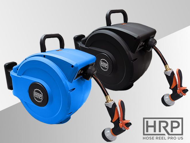 Black and Blue Garden Hose Reel